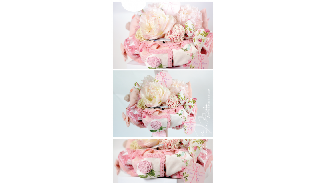 Lumanare de botez cu bujori albi sau bujori roz, 65x4 cm, Bujori in dar 3